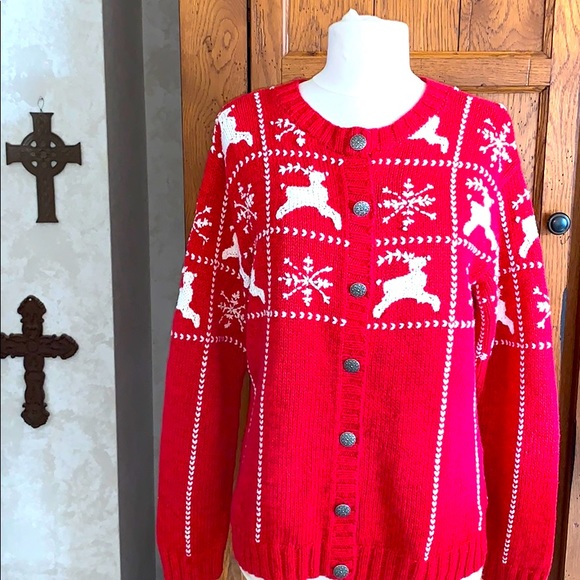 EAGLE EYE Sweaters - ❄️Vintage Snowflake & Reindeer CHRISTMAS Cardigan